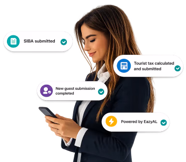 Lady on the mobile using EazyAL