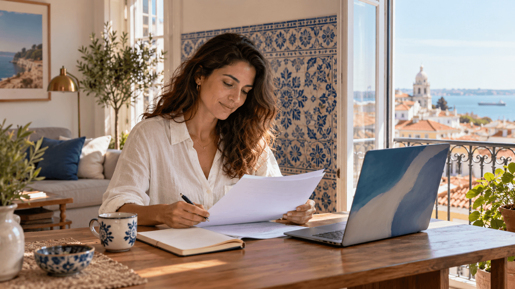 Woman on laptop doing an activity for AL
