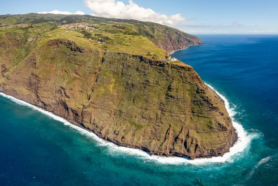 Green cliff in calheta madeira